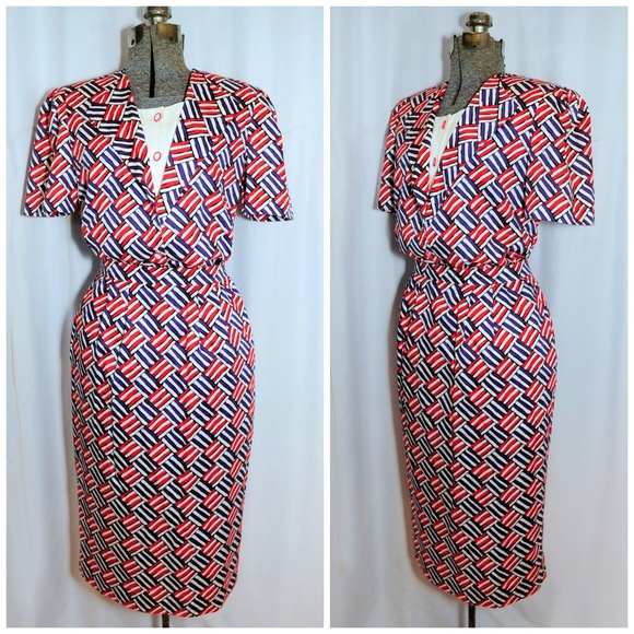 Carlisle Vintage Dresses & Skirts - VTG 80s Carlisle Check Stripe Cotton Skirt Set 8